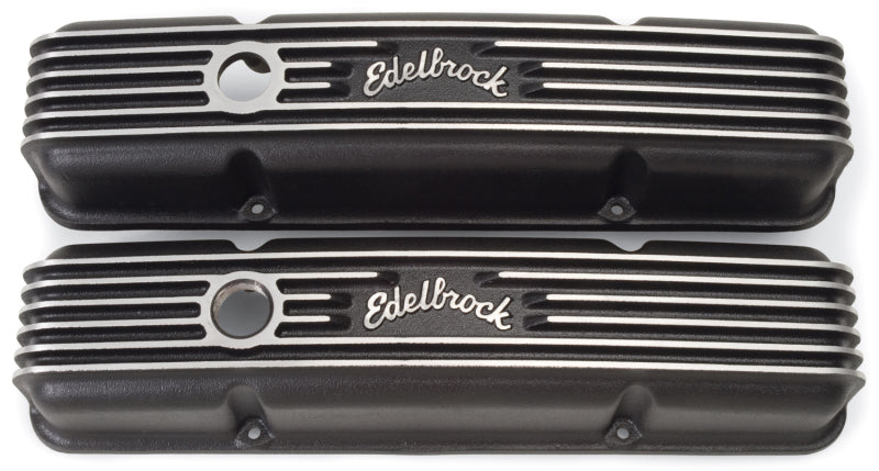 Edelbrock Valve Cover Classic Series Chevrolet 1959-1986 262-400 CI V8 Black - Burkken Auto Parts