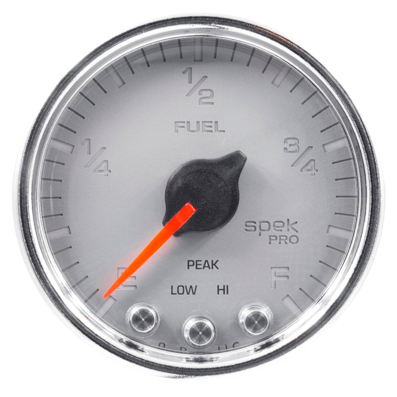 Autometer Spek-Pro Gauge Fuel Level 2 1/16in 0-270 Programmable Slvr/Chrm - Burkken Auto Parts