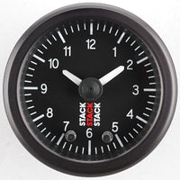 Autometer Stack Analog Clock Gauge - Black - Burkken Auto Parts
