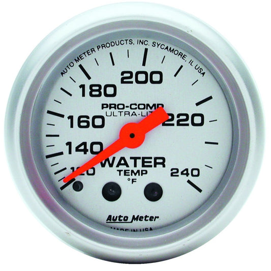 Autometer Ultra-Lite 52mm 120-240 Deg F Mechanical Water Temp Gauge - Burkken Auto Parts