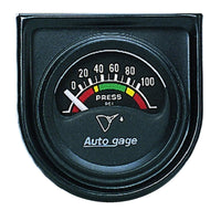 Autometer AutoGage Gauge Console 1.5in 100psi Electric Oil Pressure Gauge - Black Dial/Black Bezel - Burkken Auto Parts