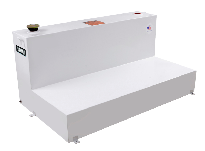 Tradesman Steel L-Shape Liquid Storage Tank - White - Burkken Auto Parts