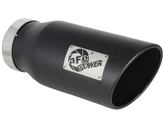 aFe MACH Force-XP 409 SS Right Side Single Wall Exhaust Tip 5in Inlet x 7in Outlet x 15in L - Burkken Auto Parts
