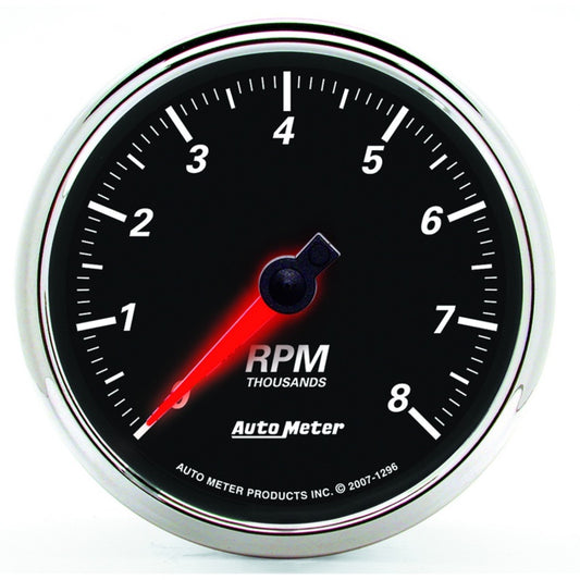 Autometer Designer Black II 3 3/8in 8000 RPM In-Dash Tachometer - Burkken Auto Parts