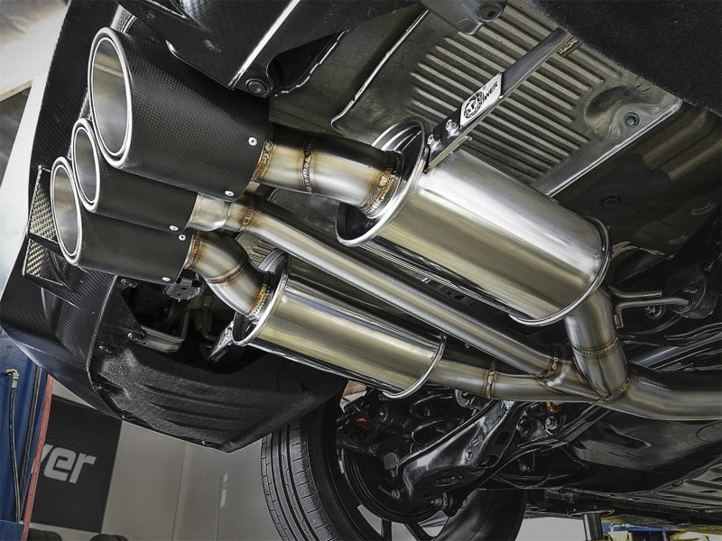 aFe POWER Takeda 2-1/2in to 2-1/4in 304SS Catback Dual-Exit Exhaust 17+ Honda Civic Type R w/CF Tips - Burkken Auto Parts
