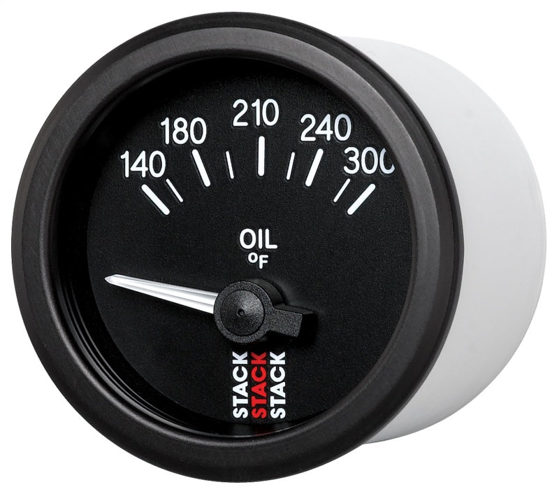 Autometer Stack 52mm 140-300 Deg F 1/8in NPTF Electric Oil Temp Gauge - Black - Burkken Auto Parts