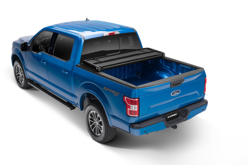 Lund 99-17 Ford F-250 Super Duty Styleside (6.8ft. Bed) Hard Fold Tonneau Cover - Black - Burkken Auto Parts