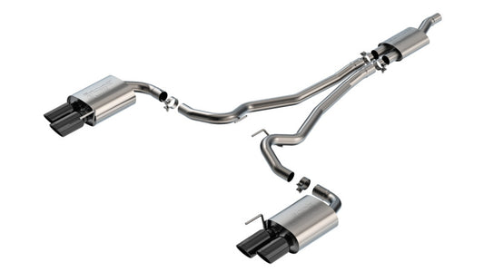 Borla 2024 Ford Mustang 2.3L Ecoboost S-Type Black Chrome Catback Exhaust w/ Quad Tips - Non-Active - Burkken Auto Parts