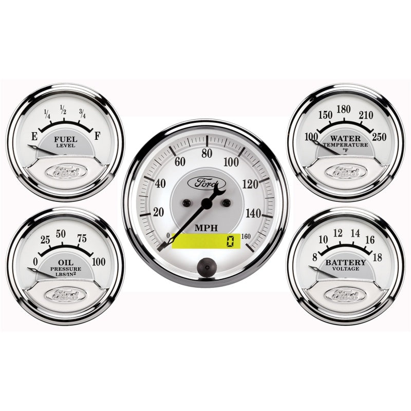Autometer Ford Racing Kit Box (5 pc In-Dash Elec Speedo/Oil Pressure/Water Temp/Fuel Level/Volt) - Burkken Auto Parts