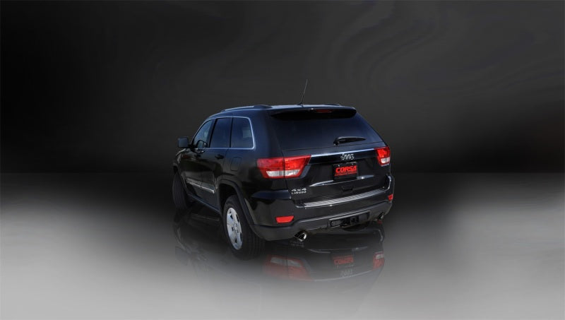 Corsa 2011-2021 Jeep Grand Cherokee Black 2.5in Dual Rear Exit Cat-Back Exhaust - Burkken Auto Parts