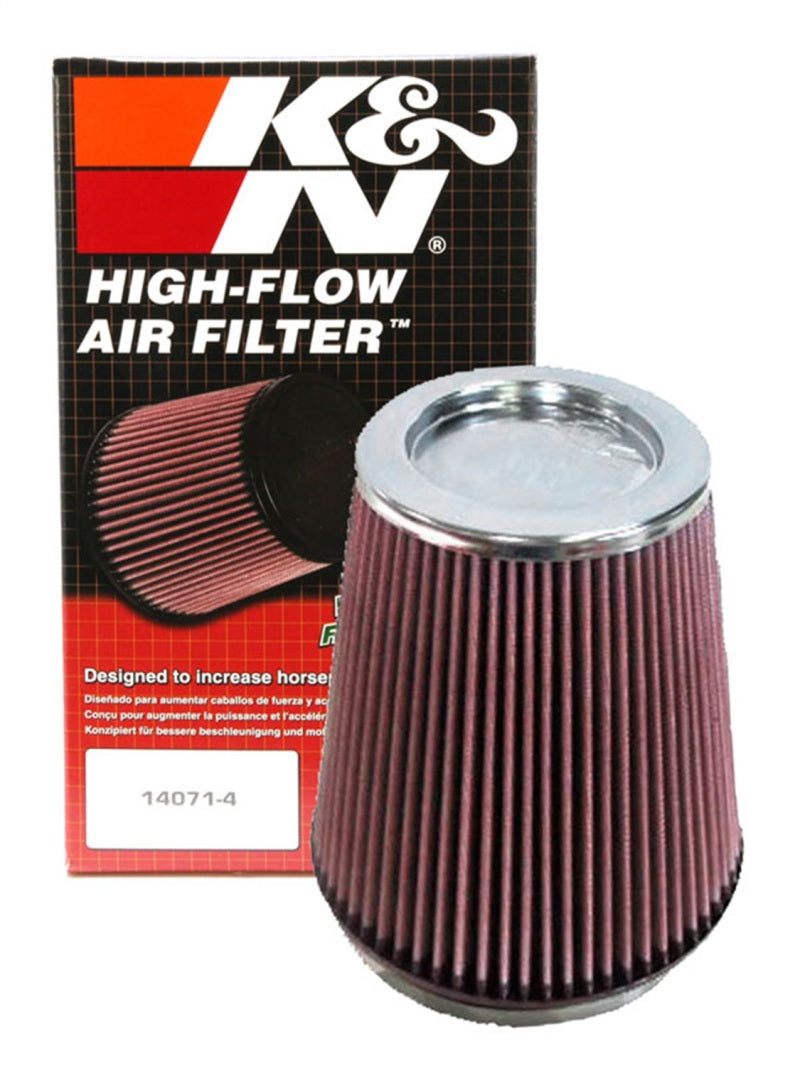 K&N Universal Air Filter 6in Flange ID x 7.5in Base / 5in OD Top x 8in H - Burkken Auto Parts