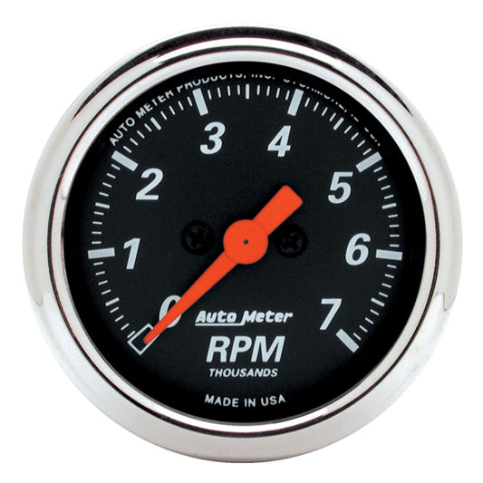 Autometer Designer Black 2-1/16in Electrical 7k RPM Tachometer - Burkken Auto Parts