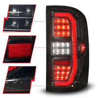 ANZO 14-18 GMC Sierra 1500 Full LED Taillights Black Housing Smoke Lens (w/C Light Bars) - Burkken Auto Parts