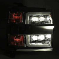 AlphaRex 15-18 Chevy 2500HD NOVA LED Proj Headlight Plank Style Jet Blk w/Activ Light/Seq Signal/DRL - Burkken Auto Parts