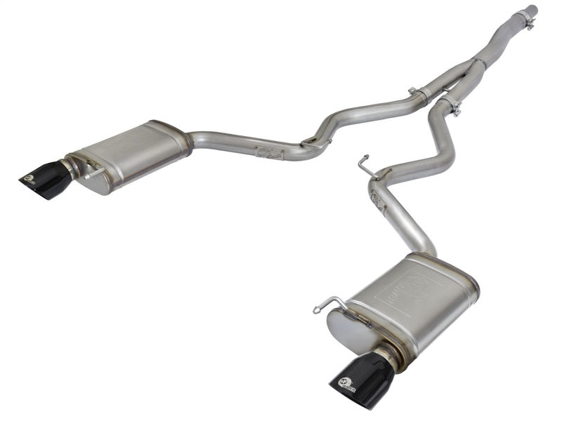 aFe MACHForce XP Exhausts Cat-Back SS-304 EXH w/ Black Tips 15-16 Ford Mustang EcoBoost 2.3L (t) - Burkken Auto Parts