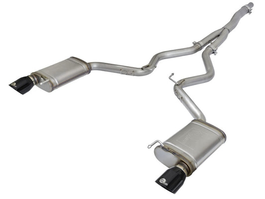 aFe MACHForce XP Exhausts Cat-Back SS-304 EXH w/ Black Tips 15-16 Ford Mustang EcoBoost 2.3L (t) - Burkken Auto Parts