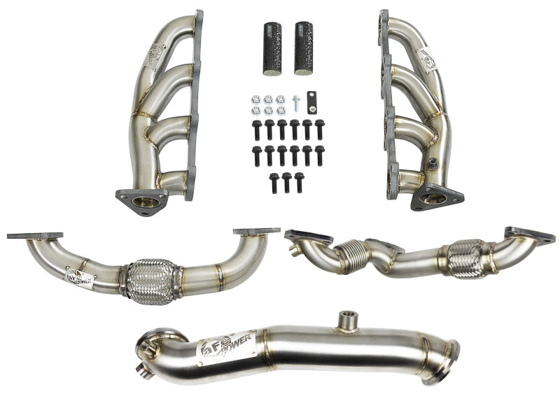 aFe Twisted Steel Headers Up-Pipes & Down-Pipe 11-15 GM Diesel Trucks V8-6.6L (td) LML - Burkken Auto Parts