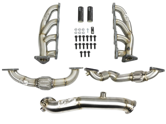 aFe Twisted Steel Headers Up-Pipes & Down-Pipe 11-15 GM Diesel Trucks V8-6.6L (td) LML - Burkken Auto Parts