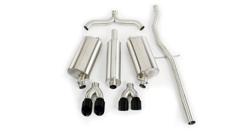 Corsa 98-03 Cadillac Seville 4.6L 2.5in Cat-Back Dual Rear w Twin 35in Black Pro-Series Tips - Burkken Auto Parts
