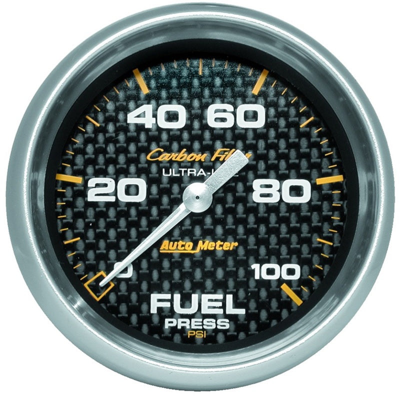 Autometer Carbon Fiber 2 5/8in 0-100 PSI Digital Stepper Motor Fuel Press Gauge - Burkken Auto Parts