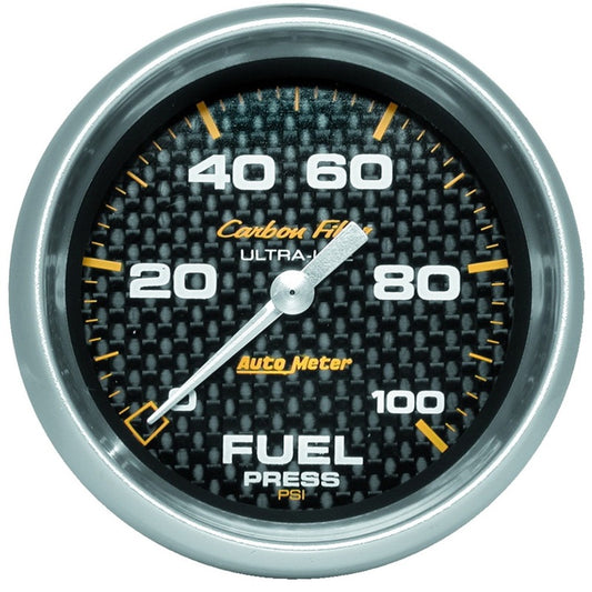Autometer Carbon Fiber 2 5/8in 0-100 PSI Digital Stepper Motor Fuel Press Gauge - Burkken Auto Parts