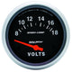 Autometer Sport-Comp 2 5/8in 8-18 Volt Short Sweep Electric Voltmeter Gauge - Burkken Auto Parts