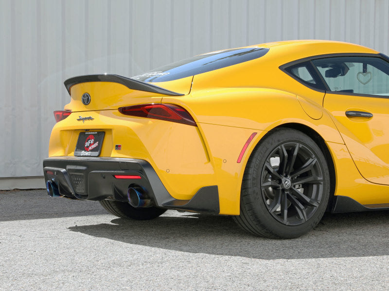 aFe POWER Takeda 2021 Toyota Supra 2.0L (t) 2.5in-3in 304 SS CB Exhaust w/ Blue Tips - Burkken Auto Parts