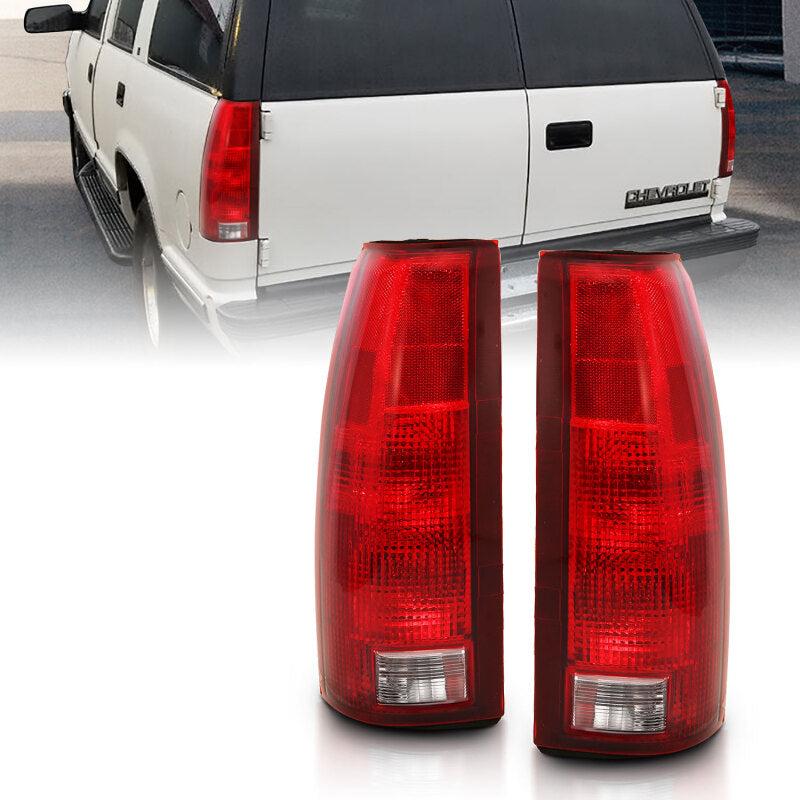 ANZO 1988-1999 Chevy C1500 Taillight Red/Clear Lens w/ Circuit Board(OE Replacement) - Burkken Auto Parts