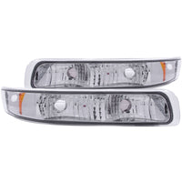 ANZO 1999-2002 Chevrolet Silverado 1500 Euro Parking Lights Chrome w/ Amber Reflector - Burkken Auto Parts