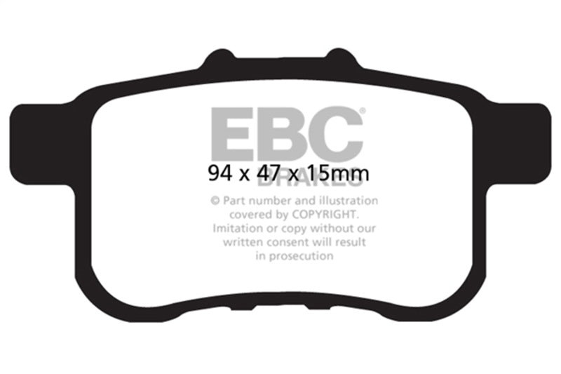 EBC 09-14 Acura TSX 2.4 Greenstuff Rear Brake Pads - Burkken Auto Parts