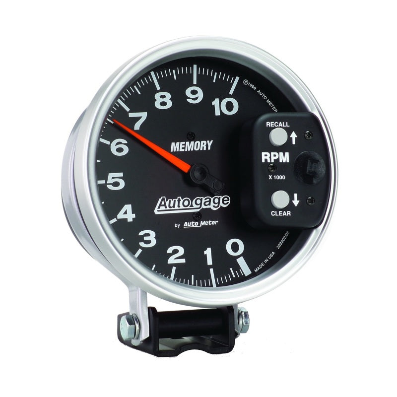 Autometer 5 inch 10,000 RPM w/ Peak Memory Pedestal Tachometer Auto Gauge - Black - Burkken Auto Parts