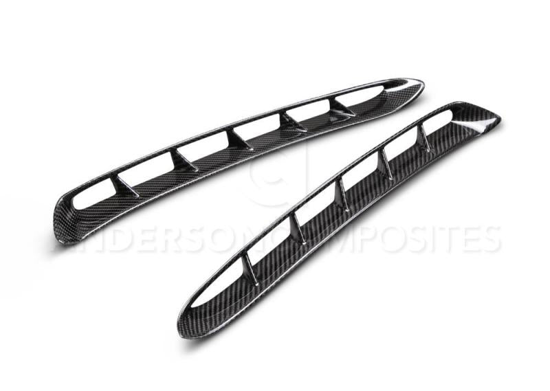 Anderson Composites 15-17 Mustang Carbon Fiber GT350 Style Fender Vent Inserts (Only Fit AC Fenders) - Burkken Auto Parts