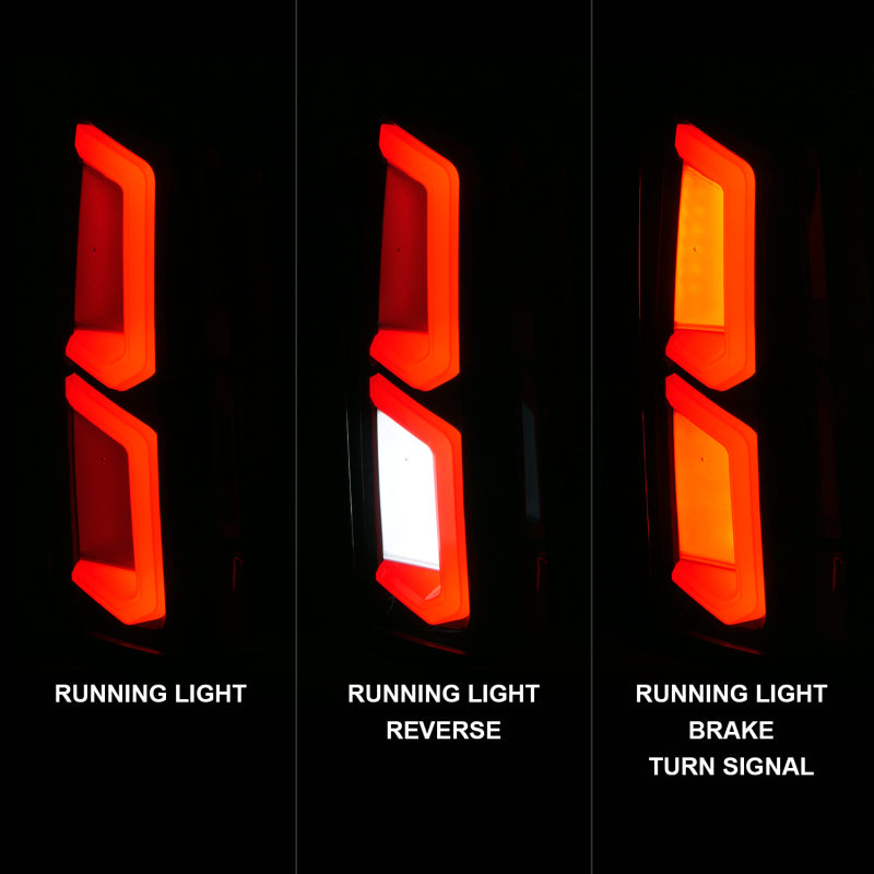 ANZO 2015-2020 Chevrolet Tahoe LED Tail Lights w/ Light Bar Black Housing Smoke Lens - Burkken Auto Parts