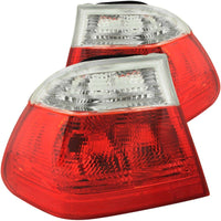 ANZO 1999-2001 BMW 3 Series E46 Taillights Red/Clear - Burkken Auto Parts