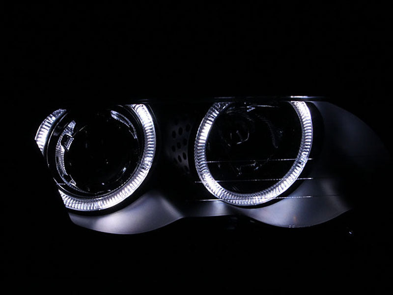 ANZO 1999-2001 BMW 3 Series E46 Projector Headlights w/ Halo Black (CCFL) - Burkken Auto Parts