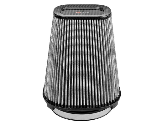 aFe MagnumFLOW Pro Dry S Air Filter (7.5x5.5in) F x (9x7in) B x (5.75x3.75in) T (Carbon) x 10in H - Burkken Auto Parts
