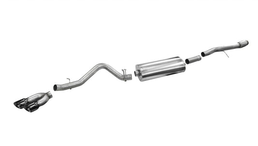 Corsa 2014-19 Sierra/Silverado 1500 Crew/Dbl / Short/Std. Bed 6.2L V8 Black Sport Single SideCB Exht - Burkken Auto Parts
