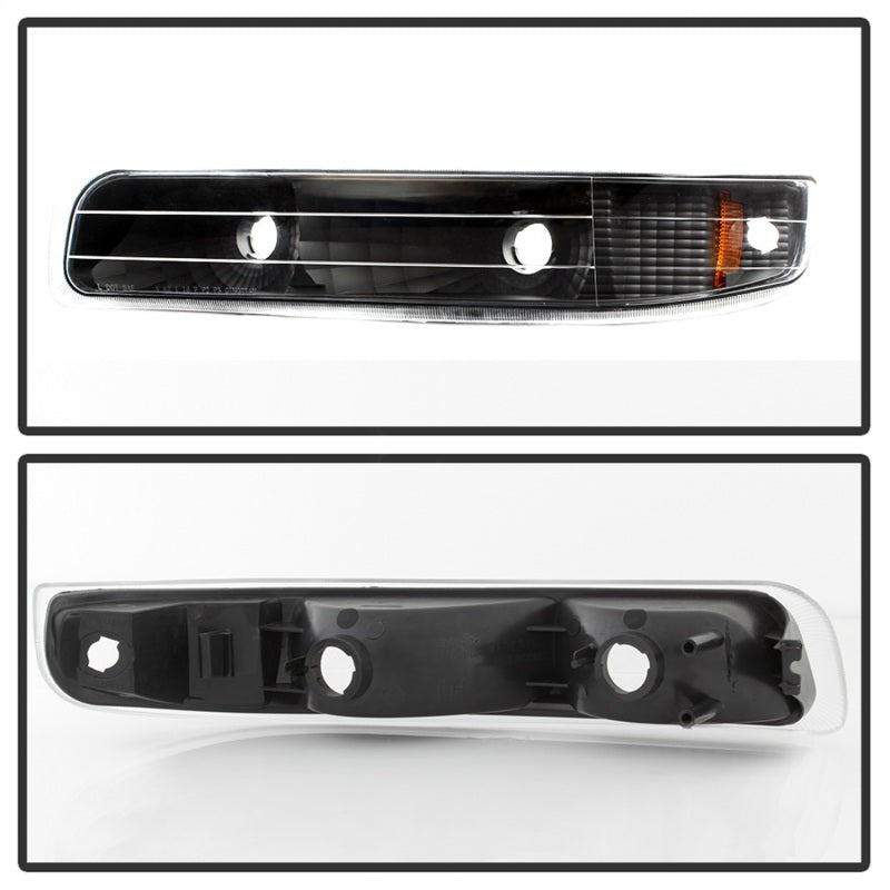 xTune Chevy Silverado 99-02 Amber Reflector Bumper Lights Black CBL-JH-CS99-AM-BK - Burkken Auto Parts