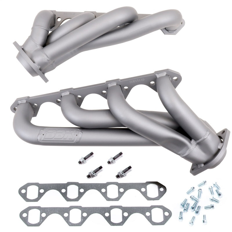 BBK 79-93 Mustang 351 Swap Shorty Unequal Length Exhaust Headers - 1-5/8 Titanium Ceramic - Burkken Auto Parts