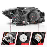 ANZO 2005-2010 Scion Tc Projector Headlights w/ Halo Chrome (CCFL) - Burkken Auto Parts
