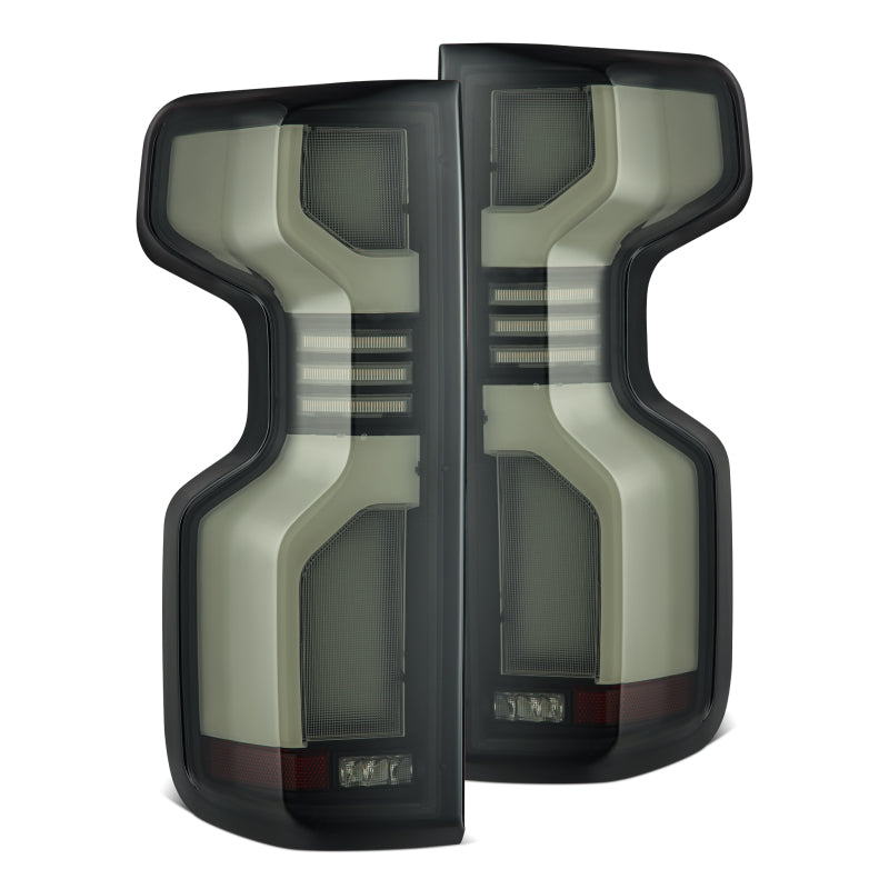 AlphaRex 19-24 Chevy Silverado 1500 / 20-24 2500HD/3500HD LUXX-Series LED Tail Lights Black - Burkken Auto Parts
