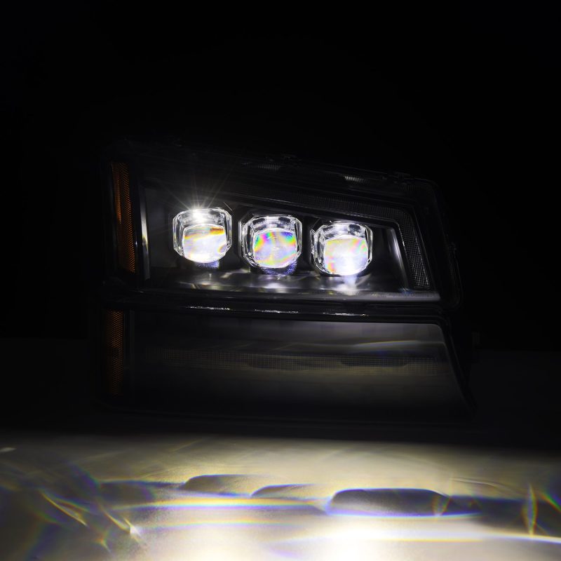 AlphaRex 03-06 Chevy Silverado 1500/2500HD/3500HD/Avalanche Black NOVA LED Proj Headlights - Burkken Auto Parts