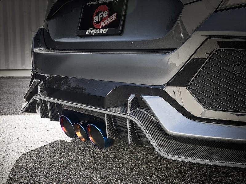 aFe Takeda 3in 304 SS Cat-Back Exhaust w/ Blue Flame Tips 2017+ Honda Civic Type R I4 2.0L (t) - Burkken Auto Parts