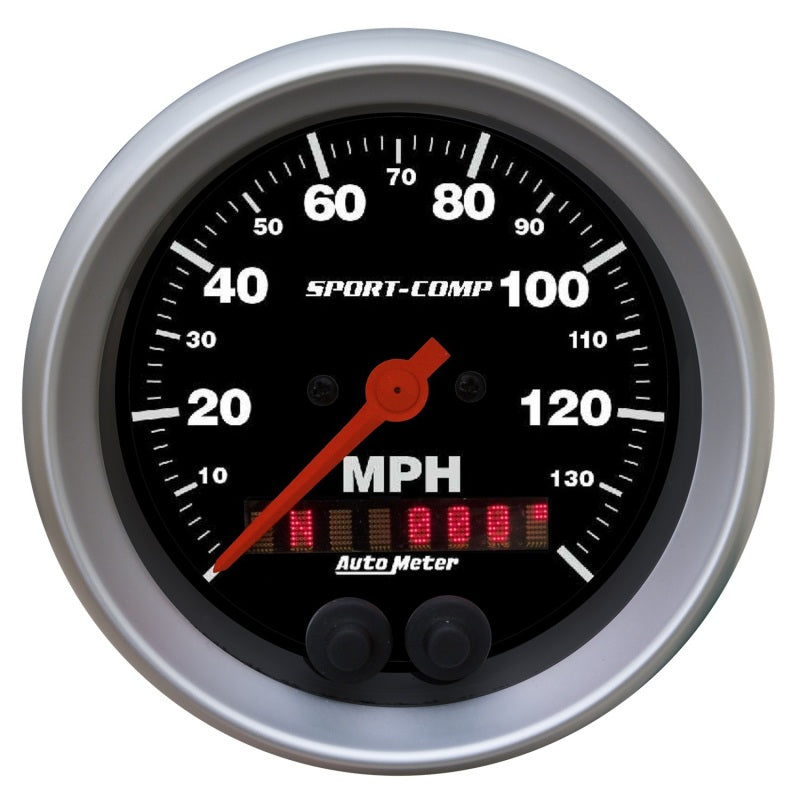 Autometer Sport-Comp 3-3/8 inch 140 MPH Electronic Speedometer w/ GPS Rally Nav Display Gauge - Burkken Auto Parts