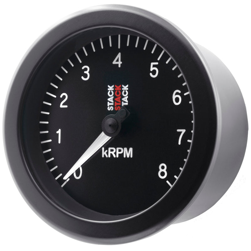 Autometer Stack Sport 88mm 0-8K RPM Tachometer - Black - Burkken Auto Parts