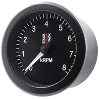 Autometer Stack Sport 88mm 0-8K RPM Tachometer - Black - Burkken Auto Parts