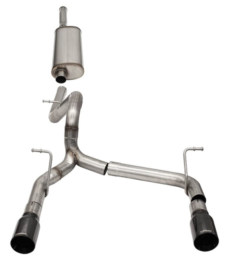 Corsa 2018-2025 Jeep Wrangler JLU 3.6L 2.75in Sport Cat-Back Exhaust w/ 4in Black Tips - Burkken Auto Parts