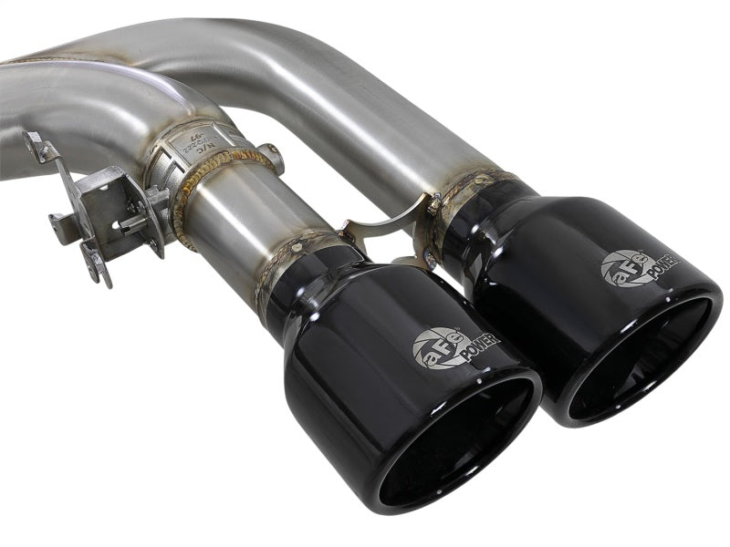 aFe MACH Force-Xp 3.5in. 304 SS C/B Exhaust w/o Muffler 15-18 BMW X5 M V8-4.4L (tt) - Black Tip - Burkken Auto Parts