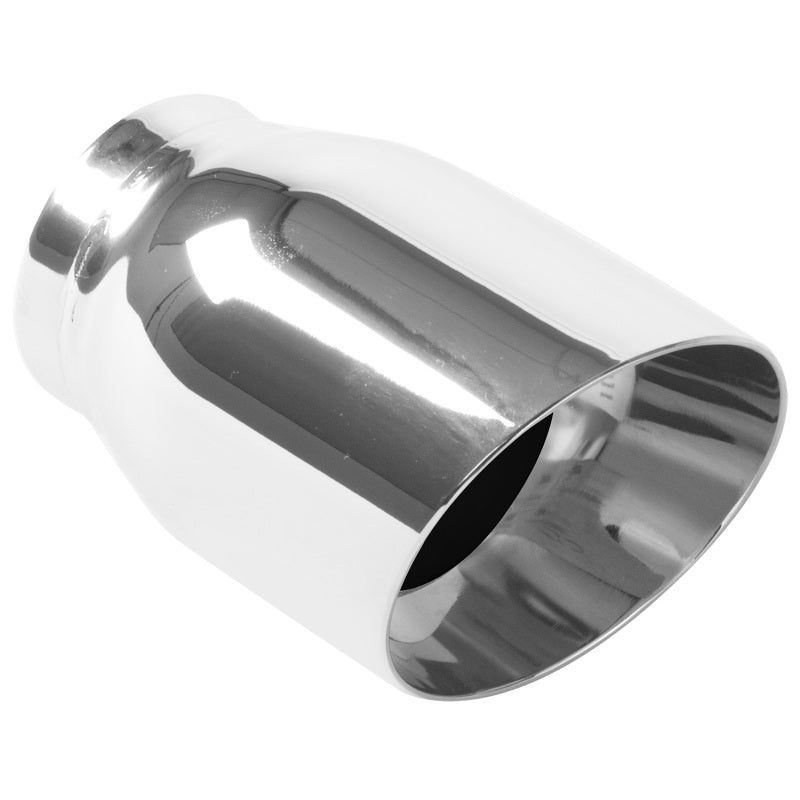 MagnaFlow Tip Stainless Double Wall Round Single Outlet Polished 3.5in DIA 2.5in Inlet 5.5in Length - Burkken Auto Parts