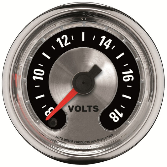 Autometer American Muscle 52mm Full Sweep Electric 8-18 Volts Voltmeter Gauge - Burkken Auto Parts